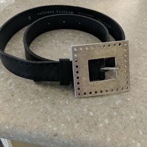 Silpada Women's Black Leather Belt S